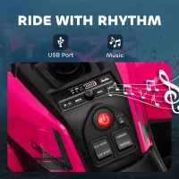 Qaba Kids ATV, 12V Battery Powered Electric Ride on Toy w/ Spring Suspension, Storage Basket, High & Low Speed, Pink(m-7)