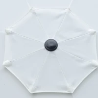 Outsunny 9FT 3 Tiers Patio Umbrella Outdoor Market Umbrella with Crank, Push Button Tilt for Deck, Backyard and Lawn, Cream White(m-12)