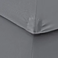 Outsunny 9FT 3 Tiers Patio Umbrella Outdoor Market Umbrella with Crank, Push Button Tilt for Deck, Backyard and Lawn, Light Grey(m-12)