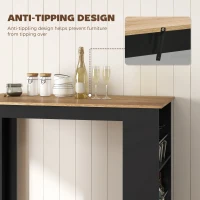 HOMCOM Modern Bar Table, Counter Height Dining Table with 3 Storage Shelves for Kitchen, Dining Room, Living Room, Walnut(m-7)