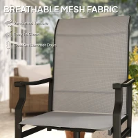 Outsunny Patio Swivel Chair Set of 2, Swivel Rocker Outdoor Chairs with High Back, for Lawn Garden Backyard Deck, Light Grey(m-7)