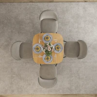 HOMCOM Dining Table for 4 People - Modern Kitchen Table with Wood-Effect Top, 27.6" x 27.6", Natural Wood(m-7)