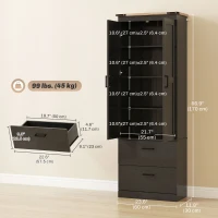 HOMCOM 67" Tall Kitchen Pantry Storage Cabinet, Kitchen Pantry Cabinet with Doors, Drawers and Adjustable Shelves, Black(m-3)