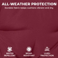 Outsunny Chaise Lounge Cushion, 4" Thick Outdoor Lounge Chair Cushion with Ties for Patio, 21" x 72 ", Red(m-5)