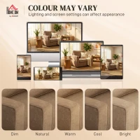 HOMCOM Accent Chair, Velvet-feel Fabric Armchair with Wide Seat, Spring Cushion, Solid Wood legs, Brown(m-6)