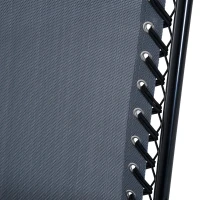 Outsunny 3pc Patio Rocking Chair Set, Folding Outdoor Rocking Chairs and Table Bistro Set w/ Breathable Mesh Seat & Backrest, Headrest for Park, Backyard, Garden, Grey(m-10)