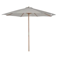 Outsunny 10' x 8' Wooden Patio Umbrella, Garden Parasol, Outdoor Sunshade Canopy with Bamboo Rib for Outdoor, Grey(m-2)