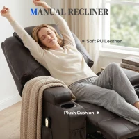 HOMCOM Power Lift Recliner Chair for Elderly, PU Leather Lift Chair with Thick and High Back, Footrest, Remote, Side Pockets, Cup Holders, Reclining Sofa for Living Room, Brown(m-5)