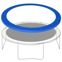 HOMCOM 12ft Trampoline Pad, Trampoline Replacement Safety Pad Mat Spring Cover, Water-Resistant, UV-Resistant, Tear-Resistant Edge Protection, No Holes for Pole, Blue(m-2)