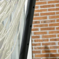 Outsunny Patio Hammock Chair with Stand, Outdoor Hammock Swing Hanging Lounge Chair with Side Pocket and Headrest, Cream(m-9)