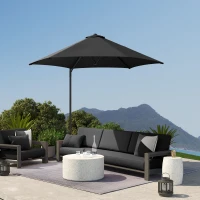 Outsunny 8.5FT Offset Patio Umbrella 360° Rotation Cantilever Parasol Outdoor Cantilever Roma Parasol Φ100.8" x 96.5"H Black(m-9)