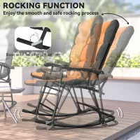Outsunny 3-Piece Outdoor Foldable Rocking Chair Set, Orange(m-4)