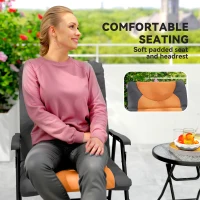 Outsunny 3-Piece Outdoor Foldable Rocking Chair Set, Orange(m-7)