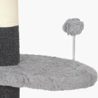 PawHut 88.5"-100.5" Floor to Ceiling Cat Tree, Cat Tower with Scratching Posts, Cloud Shaped Platforms, Dangling Balls, Grey(m-9)