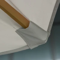 Outsunny 10' x 8' Wooden Patio Umbrella, Garden Parasol, Outdoor Sunshade Canopy with Bamboo Rib for Outdoor, Grey(m-10)