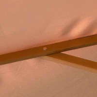 Outsunny 10' x 8' Wooden Patio Umbrella, Garden Parasol, Outdoor Sunshade Canopy with Bamboo Rib for Outdoor, Khaki(m-10)