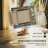 Outsunny Zero Gravity Chair Set of 2, Folding Reclining Outdoor Lounge Chair with Cup Holder, Headrest, Light Brown(m-6)