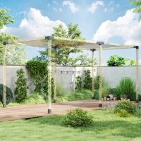 Outsunny 12PCS Pergola Kit, Pergola Brackets with 3-Way & 4-Way Corner Brackets for 4"x4" (Actual 3.6"x3.6") Lumber(m-8)