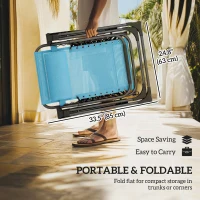 Outsunny Zero Gravity Chair Set of 2, Folding Reclining Outdoor Lounge Chair with Cup Holder, Headrest, Sky Blue(m-6)