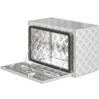 HOMCOM 24 Inch Truck Bed Tool Box, Heavy Duty Aluminum Tool Box, Storage Toolbox Chest Organizer with Lock and Keys(m-2)