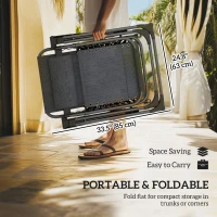 Outsunny Zero Gravity Chair Set of 2, Folding Reclining Outdoor Lounge Chair with Cup Holder, Headrest, Dark Grey(m-6)