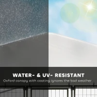 PawHut 9.8' x 9.8' x 6' Outdoor Dog Kennel, Dog Kennel Outside Run with 360° Rotating Bowls, Waterproof & UV Resistant Cover(m-4)