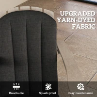 Outsunny Set of 2 Patio Chair Cushions, High Back Adirondack Chair Cushion with Ties, High-Density Foam, Black(m-5)