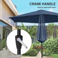 Outsunny 9FT Patio Umbrella, Outdoor Table Patio Umbrellith Tilt, Crank, 6 Ribs, UV Protection for Garden, Lawn, Deck, Backyard(m-7)
