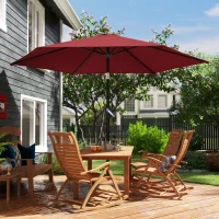 Outsunny 9FT Patio Umbrella, Outdoor Table Patio Umbrellith Tilt, Crank, 6 Ribs, UV Protection for Garden, Lawn, Deck, Backyard(m-10)