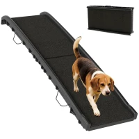 PawHut 61 Inches Folding Pet Ramp with Frosted Surface, Raised Side Rails, for Cars, SUVs(m-11)
