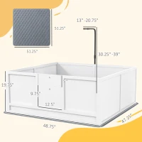 PawHut Whelping Box for Puppies with Pee Pad, Pig Rail, Adjustable Door for Small, Medium & Large Breed Dogs Birth, 49" x 48"(m-3)