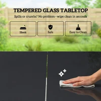 Outsunny 7 Pieces Outdoor Dining Set for 6, Glass Patio Table and Chairs with Decorative Armrests, All Weather Mesh, Black(m-7)