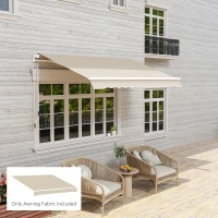 Outsunny 9' x 8' Outdoor Sunshade Canopy Awning Cover, Retractable Awning Fabric Replacement, UV Protection, Beige(m-1)