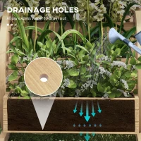 Outsunny Wooden Wagon Planter Box, 3-Tier Raised Garden Bed, for Vegetables Flowers Herbs, 24" x 24" x 22", Natural(m-5)