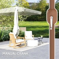 Outsunny Patio Umbrella 118.1" x 78.7" Outdoor Parasol UV50+ Protection in Beige(m-7)