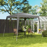 Outsunny 8' x 8' Pop Up Canopy, Outdoor Foldable Tent, Portable Canopy Tent with Carrying Bag for Camping, Party, Picnic, Grey(m-9)