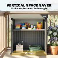 Outsunny 82 Gallon Outdoor Storage Box, Splash-Resistant & UV Resistant Garden Storage Container for Patio, Porch, Poolside, Grey(m-4)