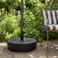 Outsunny Fillable Umbrella Base, 20 inch Water Sand Filled Umbrella Stand, Fit 1.5"/1.9" Umbrella Pole(m-9)