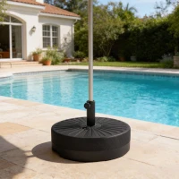 Outsunny Fillable Umbrella Base, 20 inch Water Sand Filled Umbrella Stand, Fit 1.5"/1.9" Umbrella Pole(m-10)