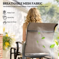 Outsunny Outdoor Glider with Ottoman, Patio Glider Chair Set with High Back, Wide Seat for Porch, Garden, Backyard, Brown(m-8)