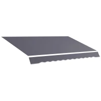 Outsunny 11' x 8' Outdoor Sunshade Canopy Awning Cover, Retractable Awning Fabric Replacement, UV Protection, Grey(m-2)