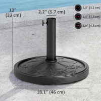 Outsunny 26 lbs Resin Round Patio Umbrella Base, Umbrella Stand Base, Outdoor Umbrella Stand for Outdoor, Lawn, Poolside(m-3)