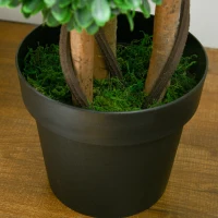 HOMCOM 3.5ft Artificial Tree, Triple Ball Boxwood Topiary with Pot and Sandalwood Leaves, for Indoor Outdoor Home(m-7)