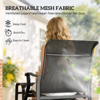 Outsunny Outdoor Glider with Ottoman, Patio Glider Chair Set with High Back, Wide Seat for Porch, Garden, Backyard, Black(m-8)