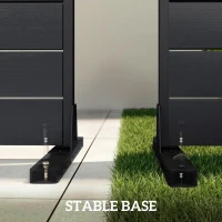 Outsunny Outdoor Privacy Screen, 47.2" x 68.5" HDPE Decorative Screen Panel with Stand, Freestanding Privacy Panel, Black(m-5)