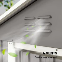 Outsunny 6.5x3.5ft Metal Garden Storage Shed for Outdoor Tool Storage with Double Sliding Doors and Vents, Light Grey(m-7)