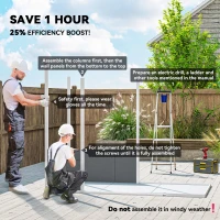 Outsunny 8' x 4' Plastic Outdoor Storage Shed with Floor, Window, Lockable Doors and Vents for Backyard Patio Lawn, Gray(m-4)