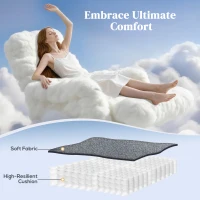 HOMCOM Overstuffed Power Lift Recliner Chair with Vibration Massage and Heat, Side Pockets, Pocket Spring, for Adults, Gray(m-6)