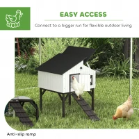 PawHut Chicken Coop Hen House with Nesting Box, Elevated Rabbit Hutch with Ramp, Asphalt Openable Roof and Elevated Legs(m-7)