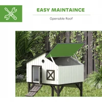 PawHut Chicken Coop Hen House with Nesting Box, Elevated Rabbit Hutch with Ramp, Asphalt Openable Roof and Elevated Legs(m-5)